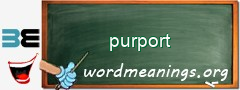 WordMeaning blackboard for purport